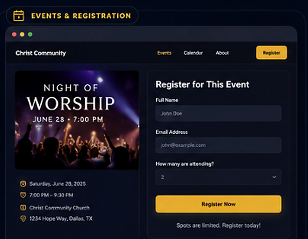 Events & Registration preview